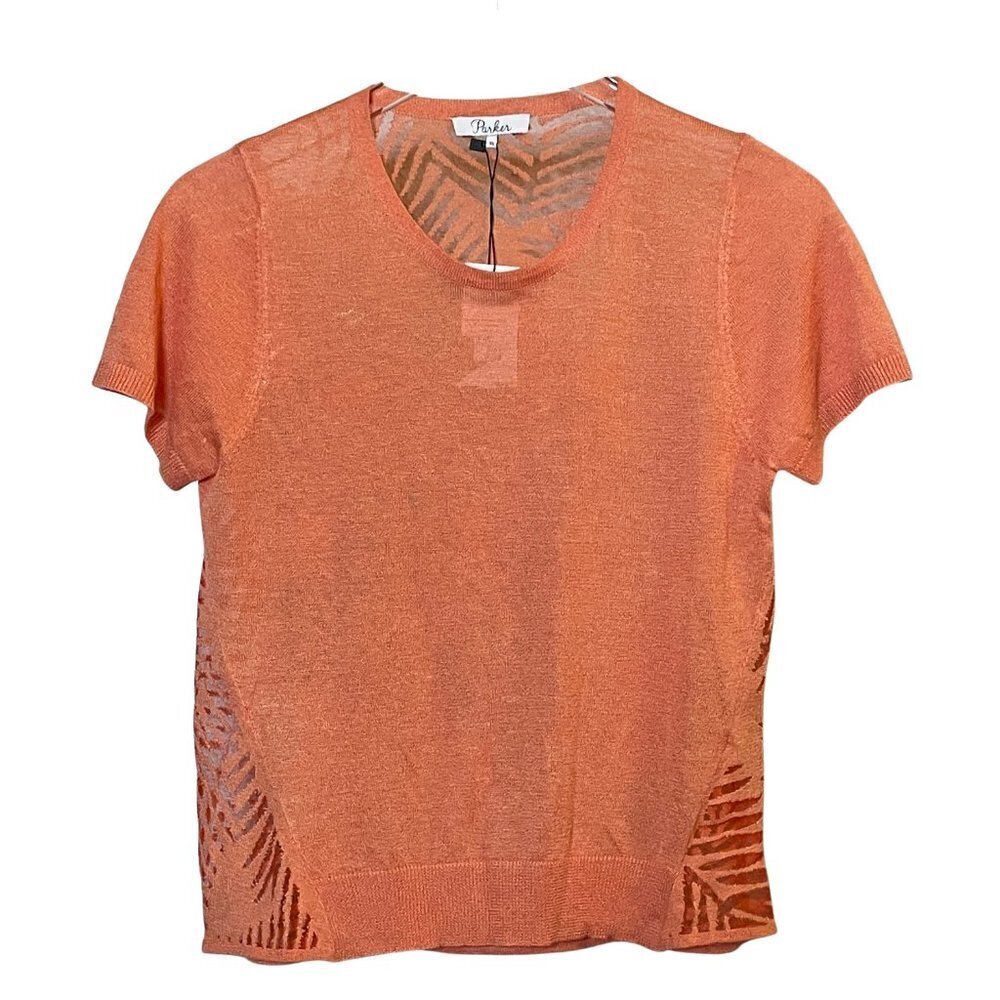 NWT Parker Palm Leaf Sheer Pattern Top in Nectar Sz. XS